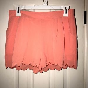 Scalloped orange shorts!